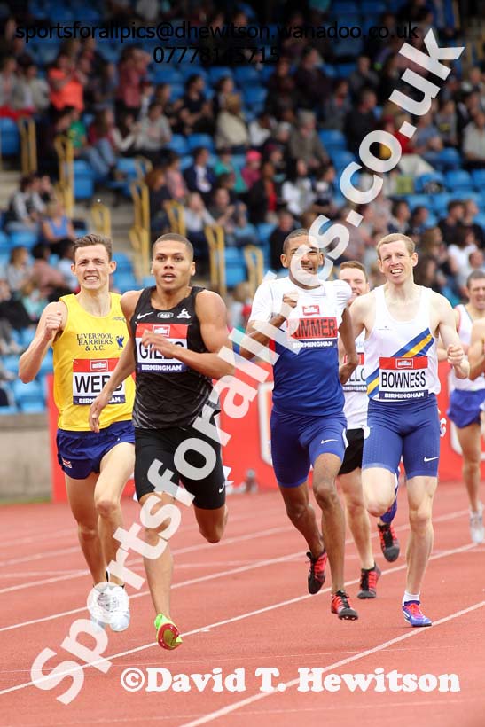Mens 800 metres, British Championships, Birmingham. Photo: David T. Hewitson/Sports for All Pics